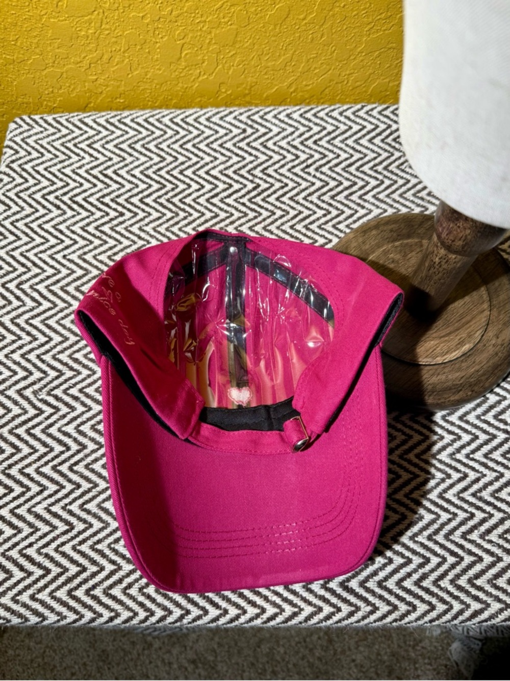 Pink "Have a Nice Day" Open Back High Pony Baseball Cap - NWOT - Picture 9 of 10